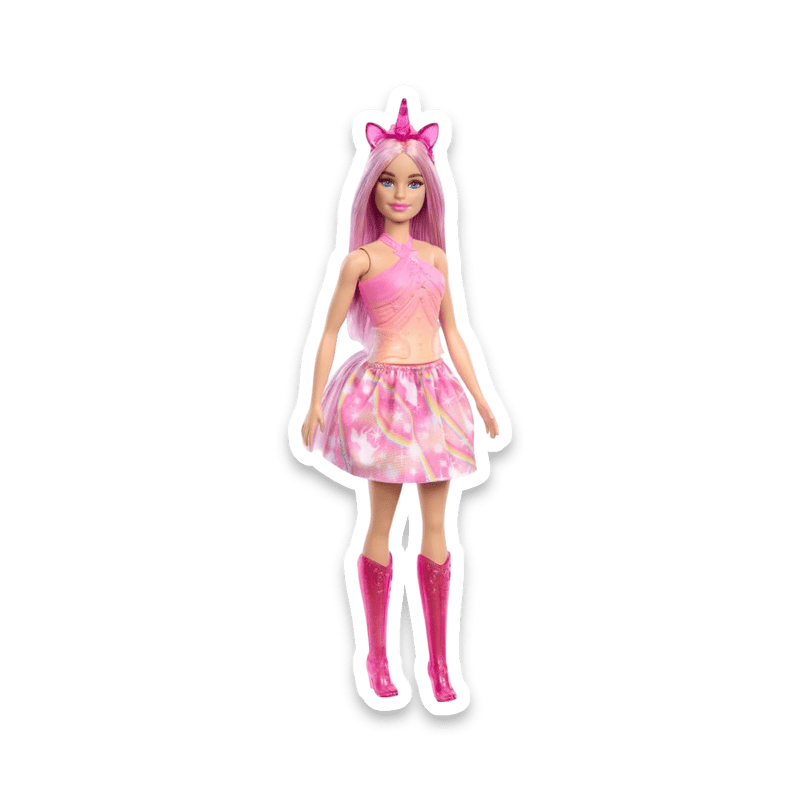 Barbie Unicorn Fantasy Doll with Pink Hair and Colorful Accessories