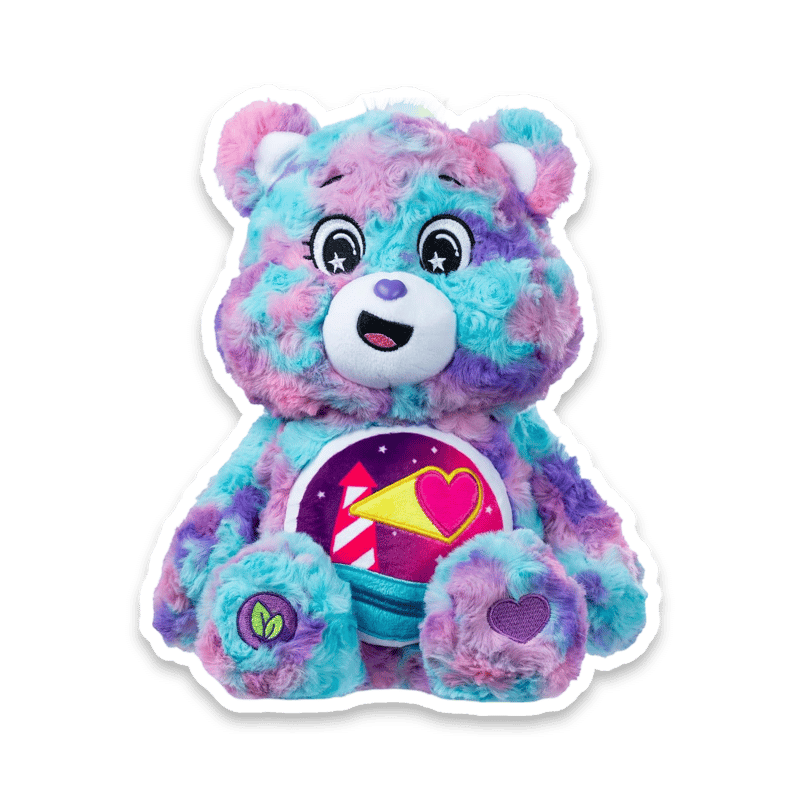 Basic Fun Care Bears 35cm Colour Splash Plush Toy - Loveshine Bear Soft Collectible