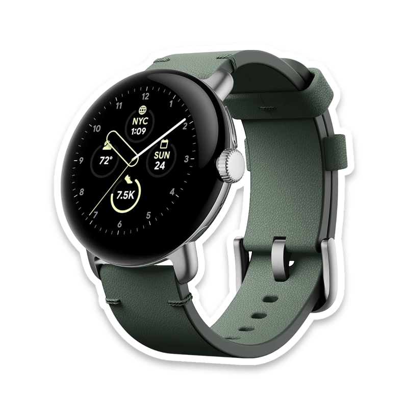 Google Pixel Watch Premium Leather Band in Forest Green – Small Size