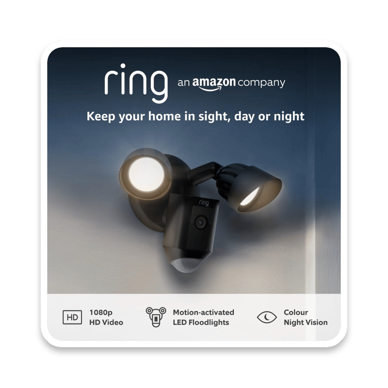 Ring Floodlight Cam Wired Plus with Motion Detection and LED Lights
