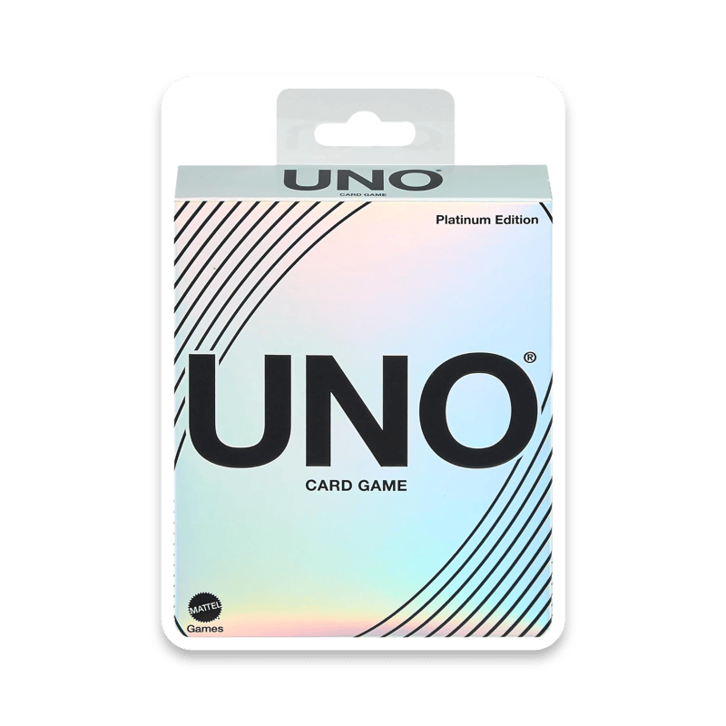 Mattel UNO Platinum Edition Premium Card Game with Holographic Details