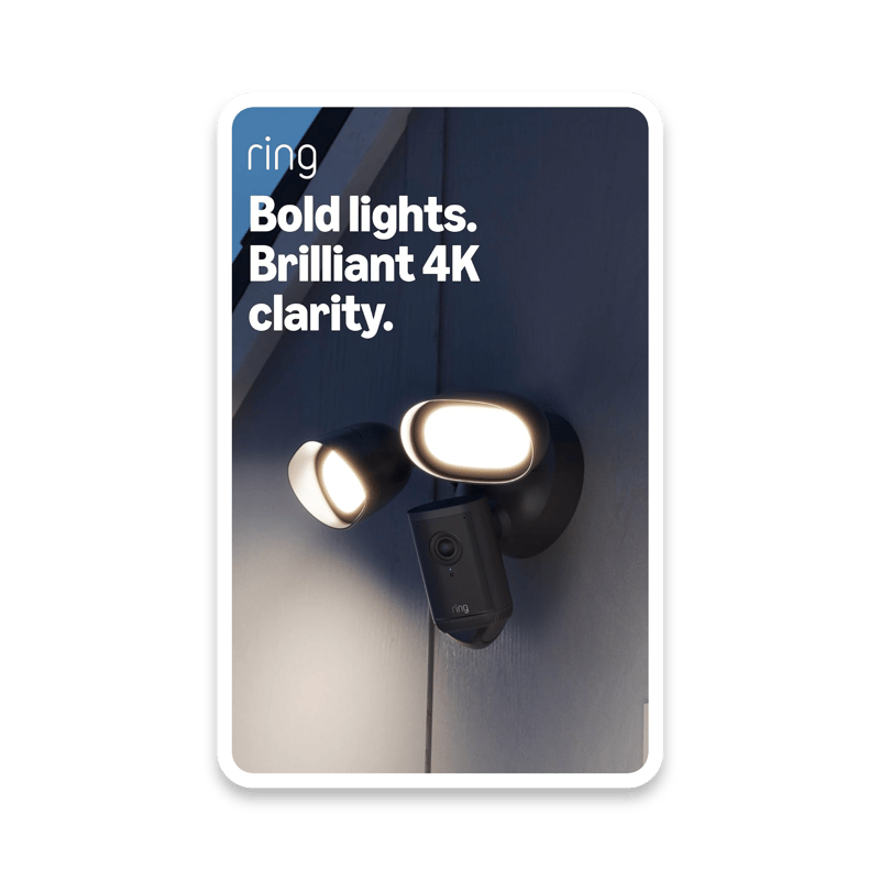 Ring Floodlight Cam Pro outdoor security camera with 4K video, 10x zoom and 2000-lumen lights reduced to £169.99