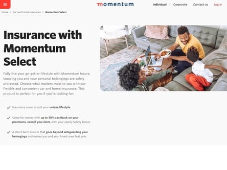 Momentum Africa homepage