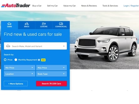 AutoTrader homepage