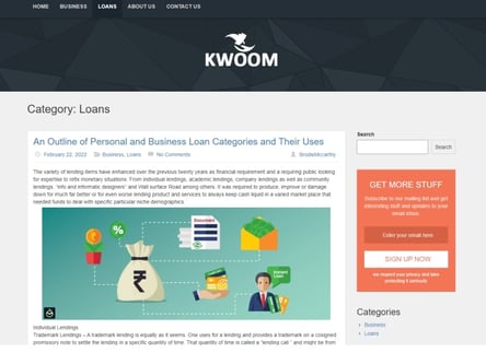 Kwoom homepage