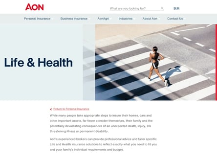 Aon Insurance homepage