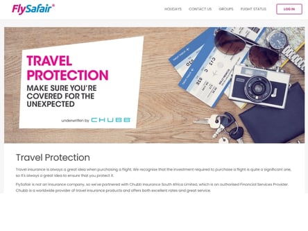 FlySafair homepage