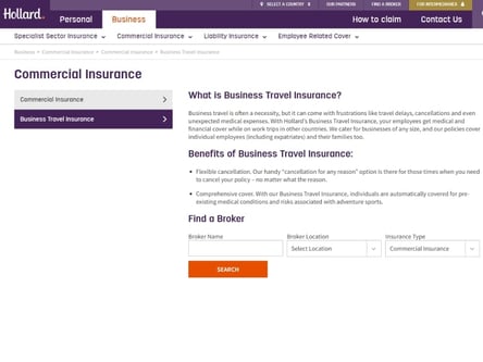 Hollard homepage