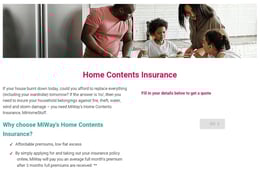 MiWay Home contents insurance