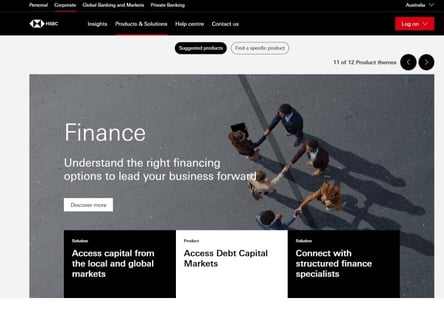 HSBC Bank homepage