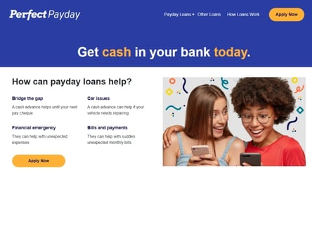 Perfect payday homepage