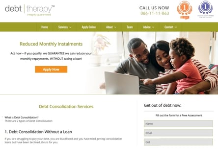 Debt Therapy homepage