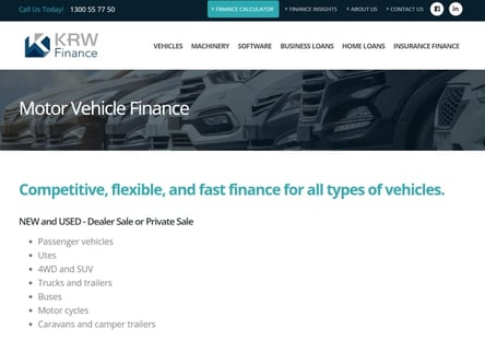 KRW Finance homepage
