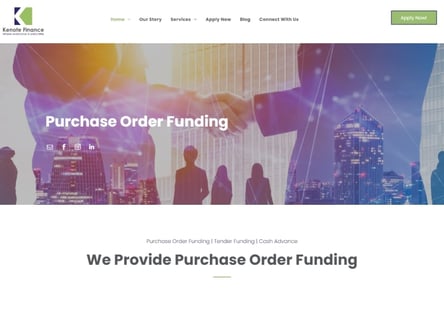 Kenote Finance homepage