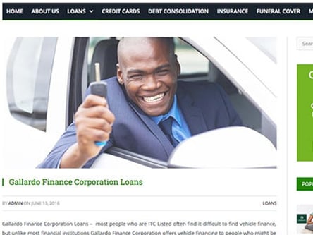 Gallardo Finance homepage