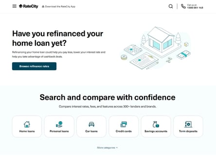 RateCity homepage