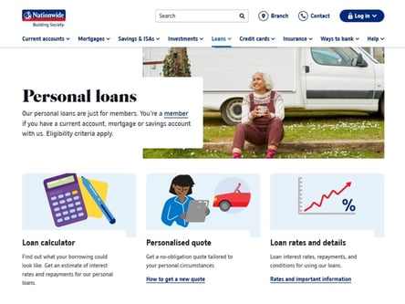 Nationwide Loans homepage