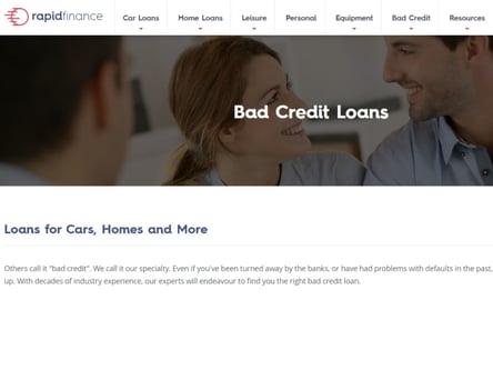 Rapid Finance homepage