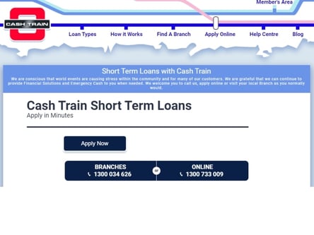 Cash Train homepage