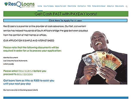 Res Q Loans homepage