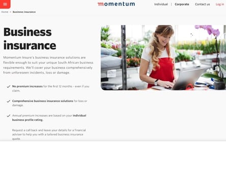 Momentum homepage