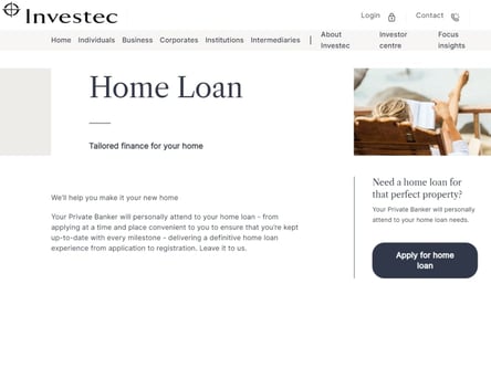 Investec homepage