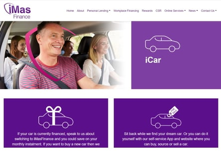 iMas Finance homepage