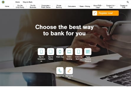 FNB Bank homepage