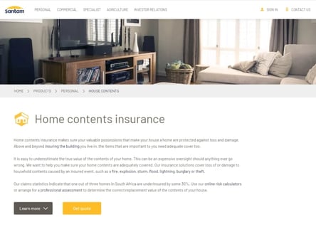 Santam homepage