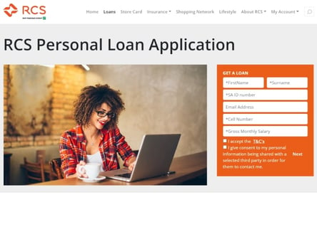 RCS Loans homepage