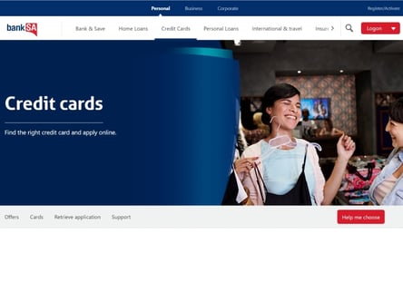 BankSA homepage