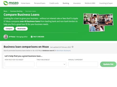 Mozo homepage