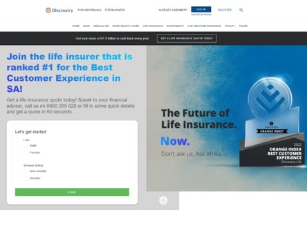 Discovery Life homepage
