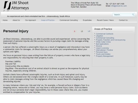 JM Shoot Attorneys homepage