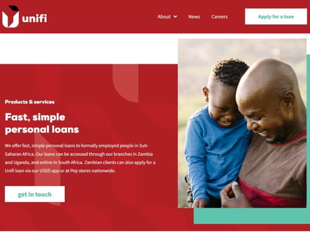 Unifi Credit homepage