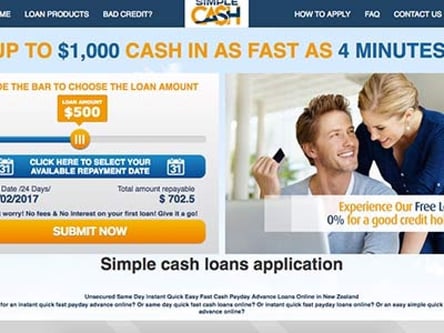 Simple Cash homepage