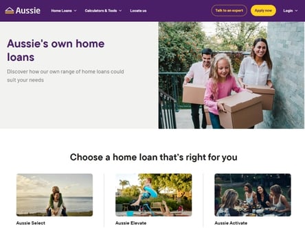 Aussie Loans homepage