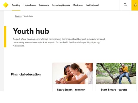 Commonwealth Bank homepage