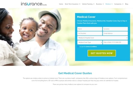 Insurance co za homepage