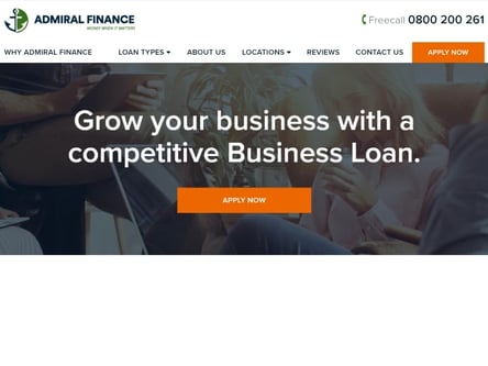 Admiral Finance homepage