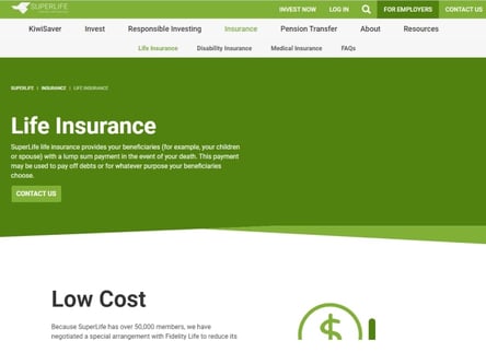 SuperLife homepage