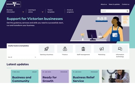 Business Victoria homepage