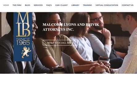 Malcolm Lyons & Brivik Attorneys homepage