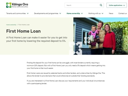 Housing New Zealand homepage
