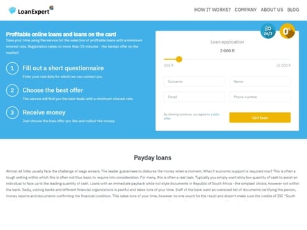 Loan Expert homepage