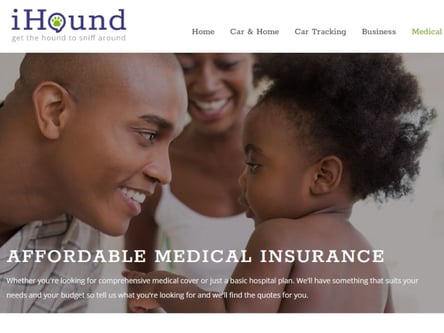 Insurance Hound homepage