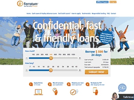 Ferratum homepage