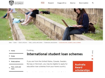 The University of Sydney homepage