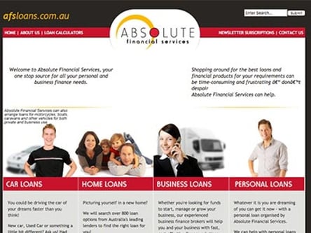 Absolute Financial Services homepage