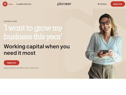 Pioneer Finance homepage